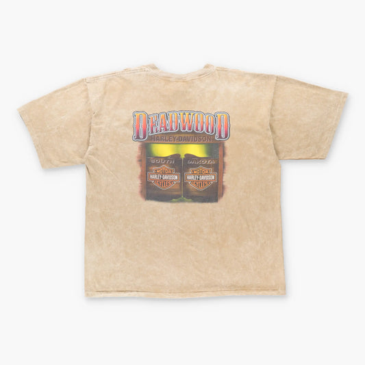 Vintage HARLEY DAVIDSON 'Deadwood' Cowboy Flame Motorcycle T-Shirt (XXL) Vintage Sole Melbourne