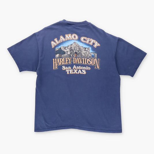 Vintage HARLEY DAVIDSON Eagle Motorcycle Texas USA Made Blue T-Shirt (XL) Vintage Sole Melbourne