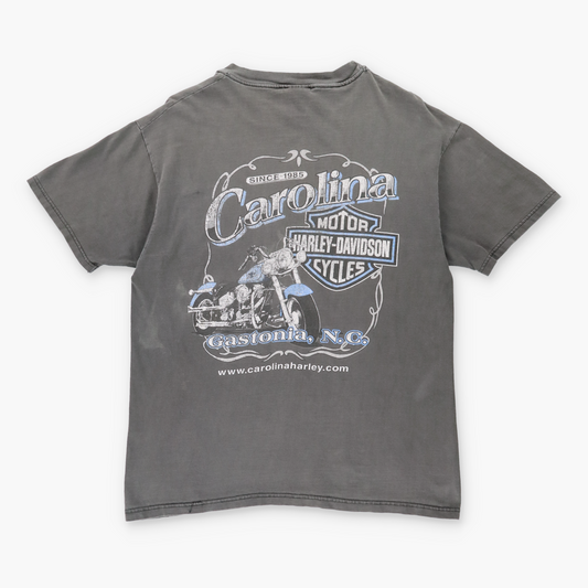 Vintage HARLEY DAVIDSON 'Ridin Out The Storm' Faded Motorcycle T-Shirt (M-L) Vintage Sole Melbourne