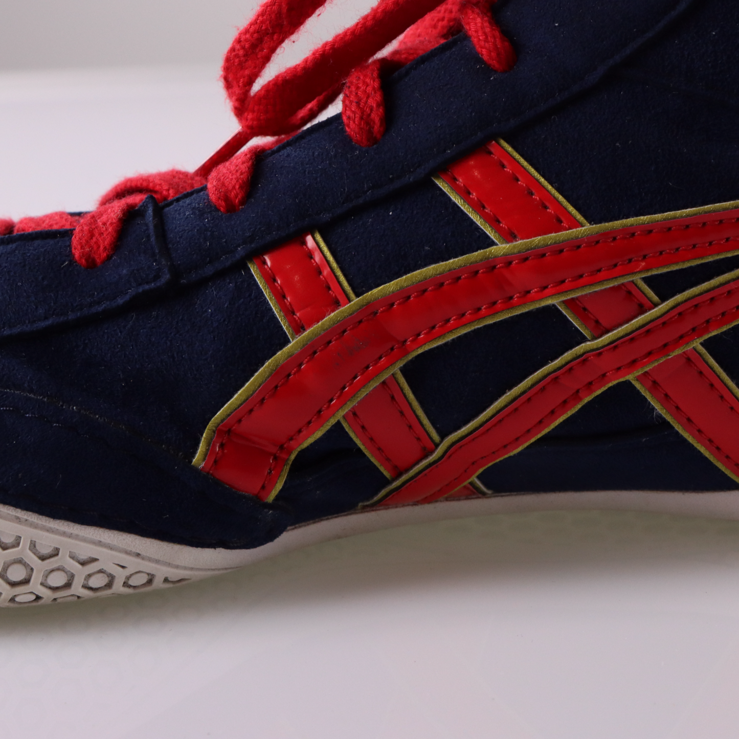 ASICS EX-EO Gold Detailed Navy & Red Wrestling Shoes (11)