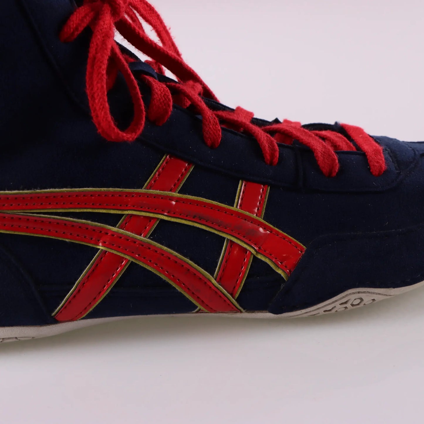 ASICS EX-EO Gold Detailed Navy & Red Wrestling Shoes (11) Vintage Sole Melbourne