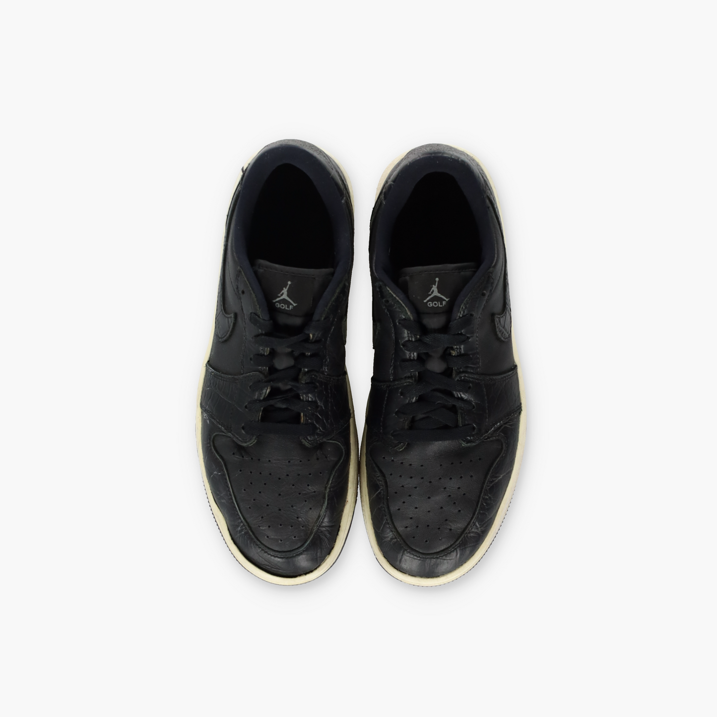 NIKE Air Jordan Golf Black Crocodile Low Sneakers (9.5)