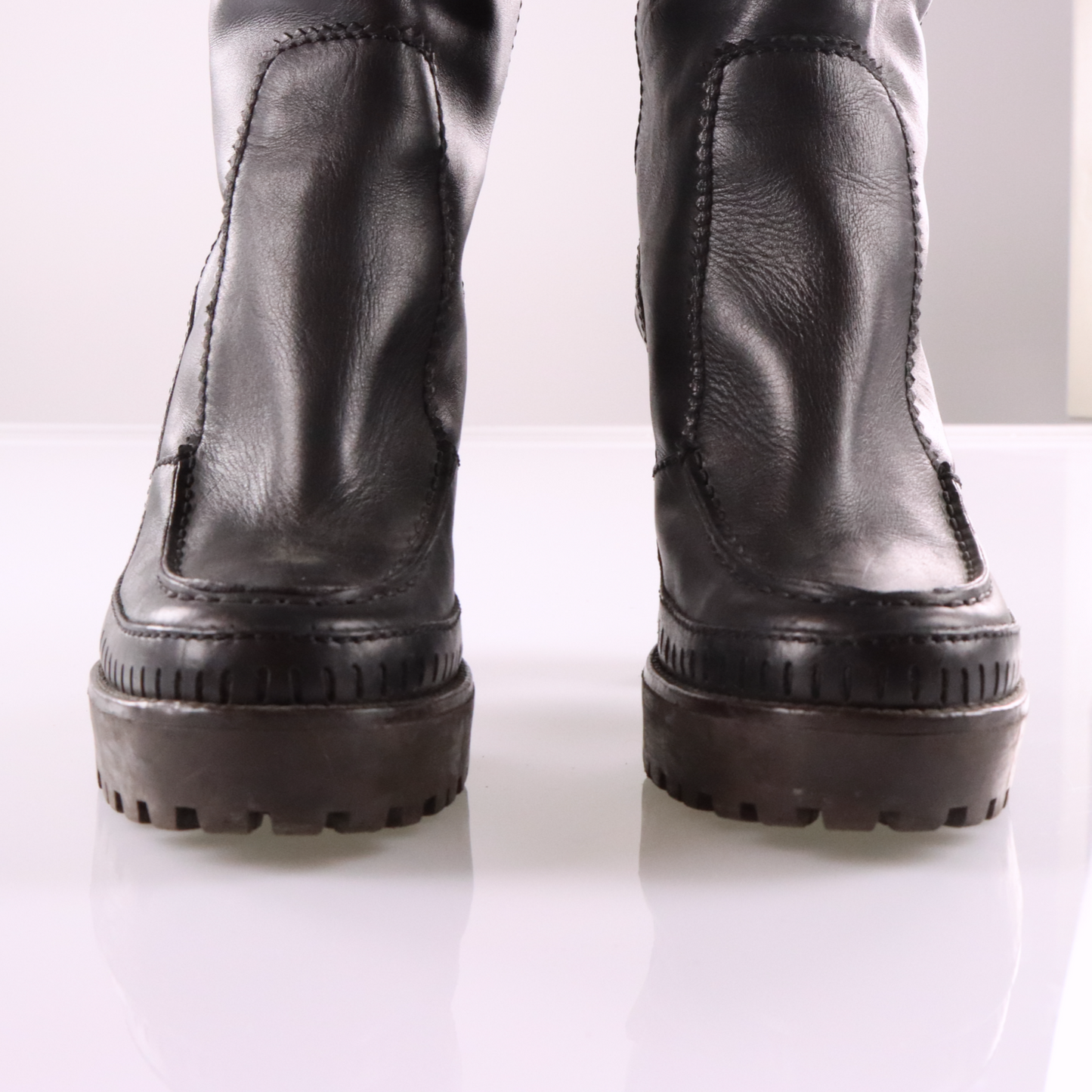 YVES SAINT LAURENT Italian Made Black Tassel Low Heel Boots (9.5)