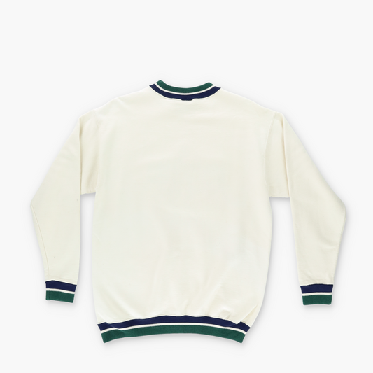LA LOVING Golf Embroidered Cream & Green 'USA Made' Sweatshirt (M)