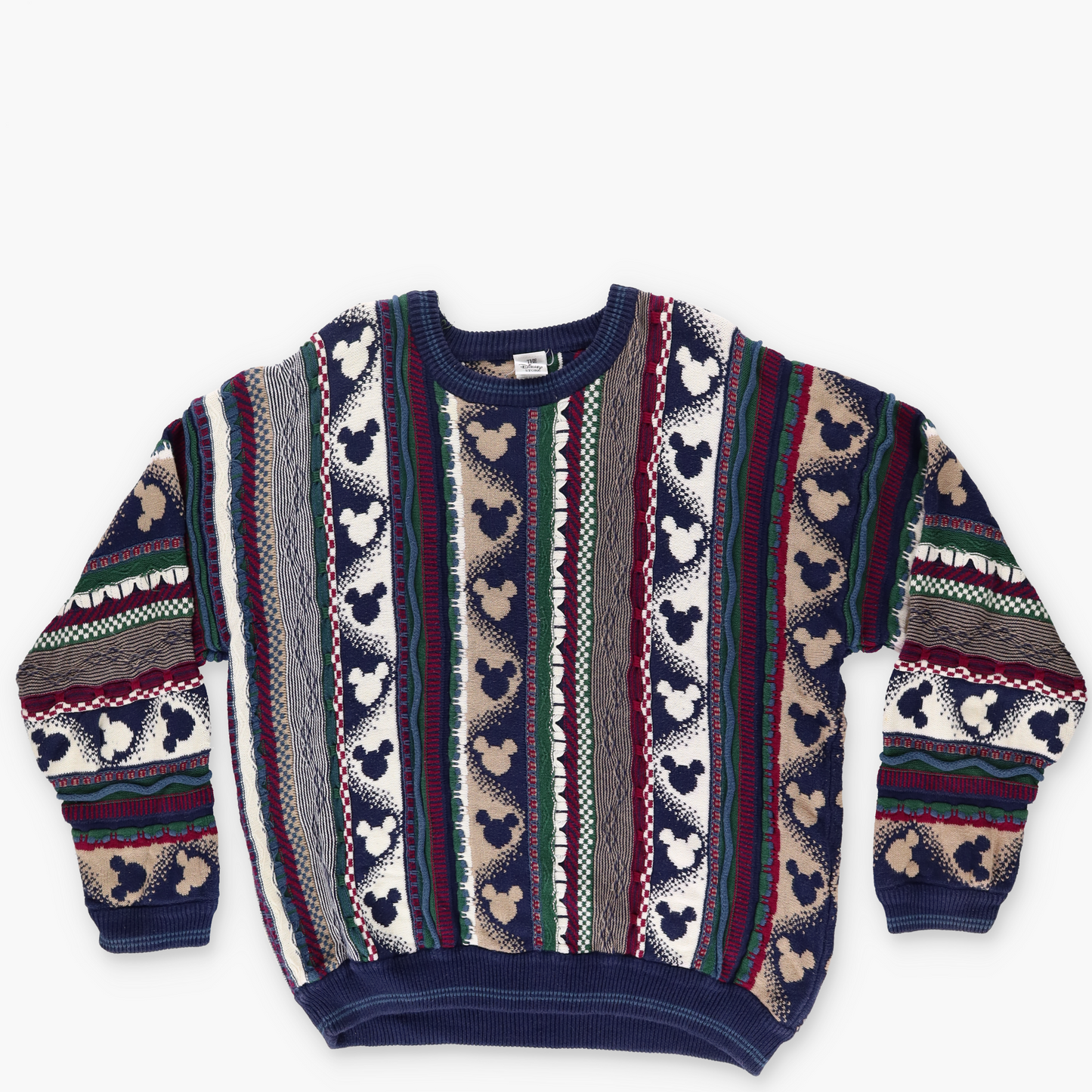 90s Coogi Style 'The Disney Catalog' Mickey Multicoloured Knit Sweater (XXL)