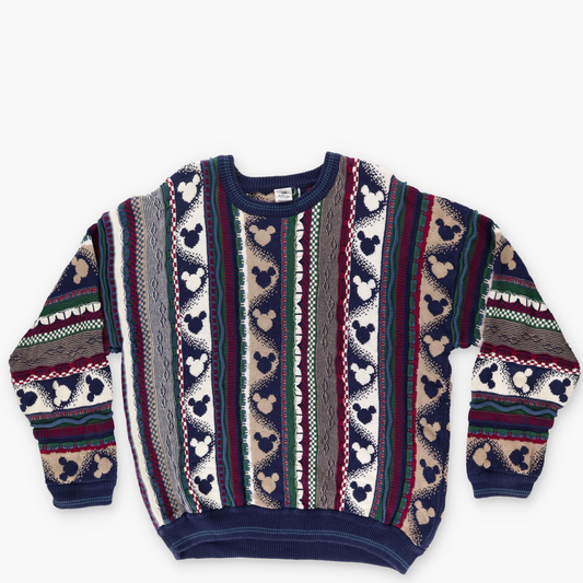 90s Coogi Style 'The Disney Catalog' Mickey Multicoloured Knit Sweater (XXL)
