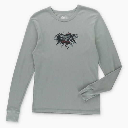 Vintage FOX Racing Y2K Waffle Thermal Long Sleeve T-Shirt (M-L) *Aubs Vintage Sole Melbourne