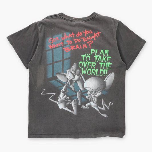 Vintage 1995 PINKY AND THE BRAIN Single Stitch USA Made T-Shirt (L)