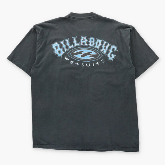 BILLABONG Wetsuits Logo Black Single Stitch Vintage Surfer Tee (XL)