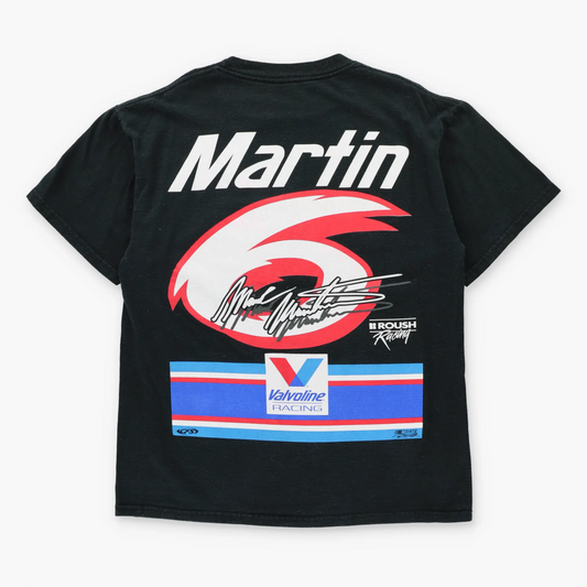 Vintage 90s NASCAR Mark Martin Valvoline Black T-Shirt (L-XL)