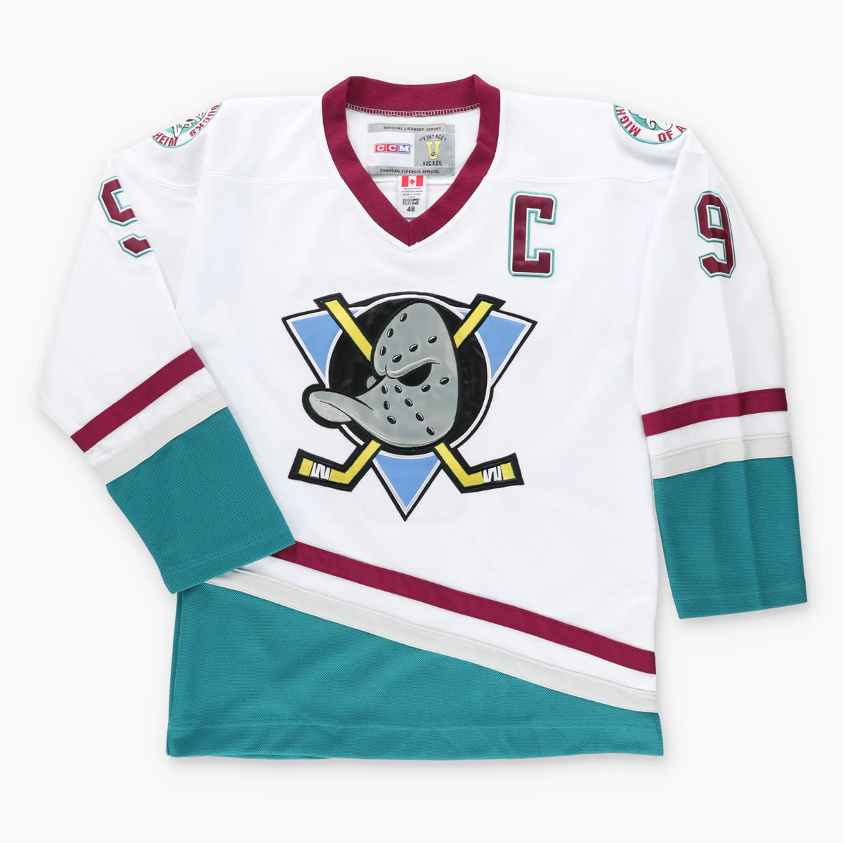Anaheim Mighty Ducks Paul Kariya #9 CCM Throwback NHL Away Jersey (M) Vintage Sole Melbourne
