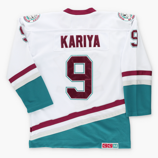 Anaheim Mighty Ducks Paul Kariya #9 CCM Throwback NHL Away Jersey (M) Vintage Sole Melbourne