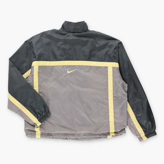 Vintage NIKE Colour Block Grey & Pale Yellow Full Zip Boxy Windbreaker Jacket (L)