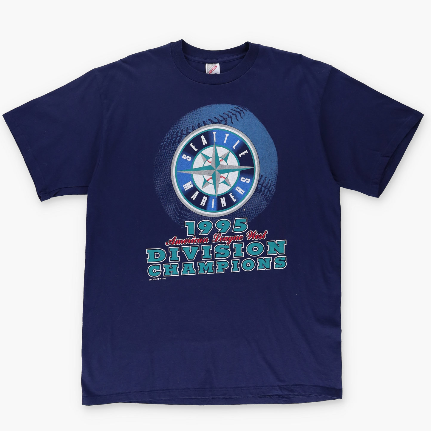 1995 SEATLE MARINERS Division Champions USA Made MLB Navy Baseball Tee (XL)