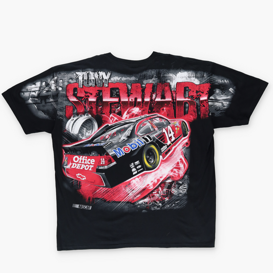 TONY STEWART NASCAR Racing All Over Print Black Tee (XXXL)