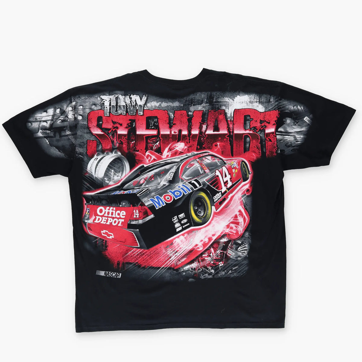 TONY STEWART NASCAR Racing All Over Print Black Tee (XXXL) Vintage Sole Melbourne