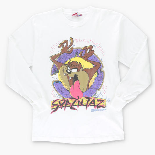 Vintage 1992 LOONEY TUNES 'Spaz'n Taz' Tasmanian Devil Long Sleeve Tee (S)
