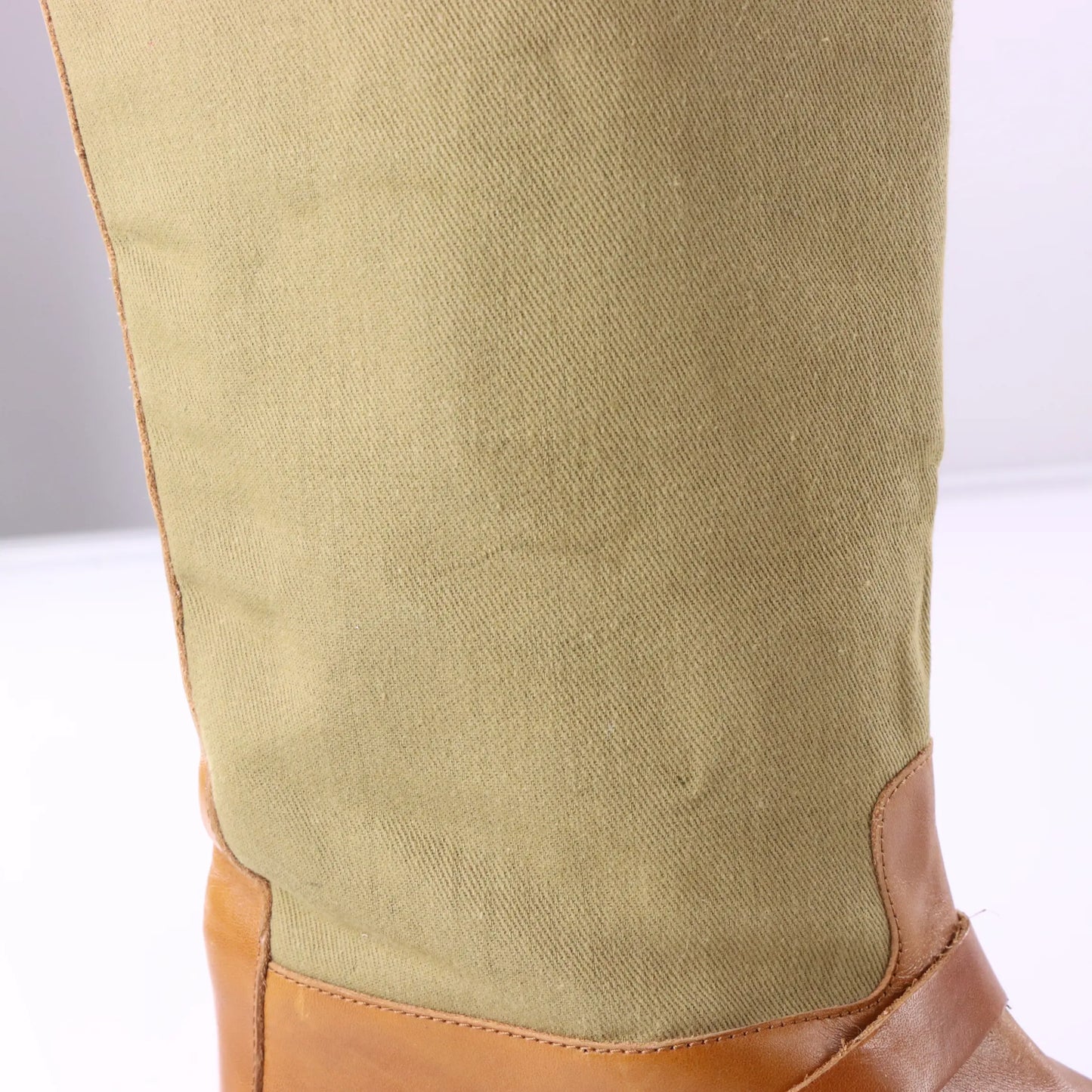 RALPH LAUREN Knee-High Brown & Khaki Italian Made Riding Boots (9) Vintage Sole Melbourne