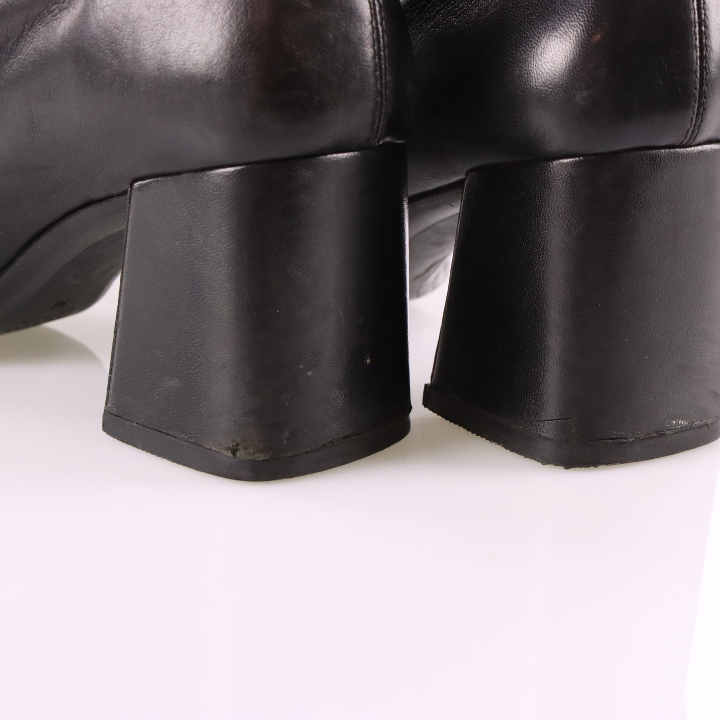 PRADA Black Square Toe Italian Made Soft Leather Boots (8)