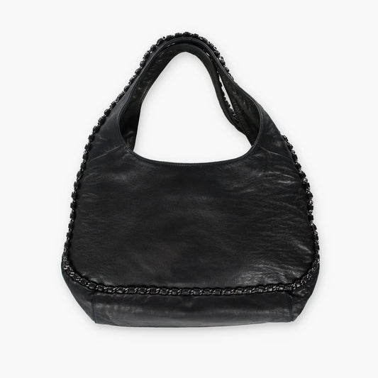 CHANEL 2004-2005 'Chain Around' Black Calfskin French Made Hobo Bag Vintage Sole Melbourne