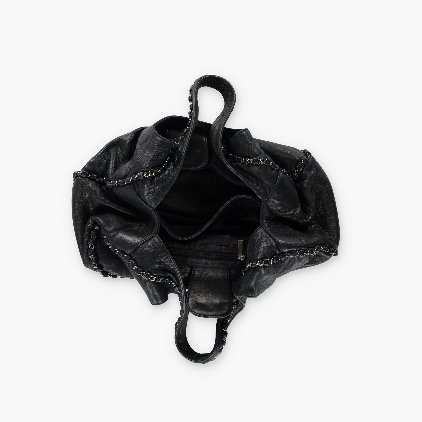 CHANEL 2004-2005 'Chain Around' Black Calfskin French Made Hobo Bag