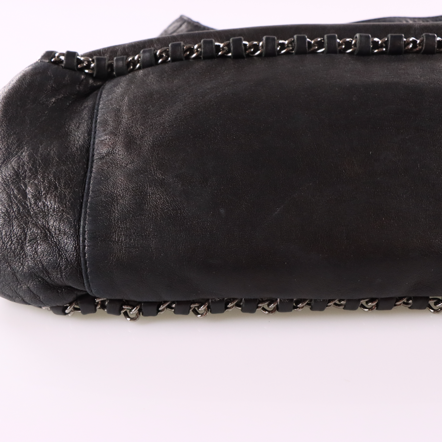 CHANEL 2004-2005 'Chain Around' Black Calfskin French Made Hobo Bag