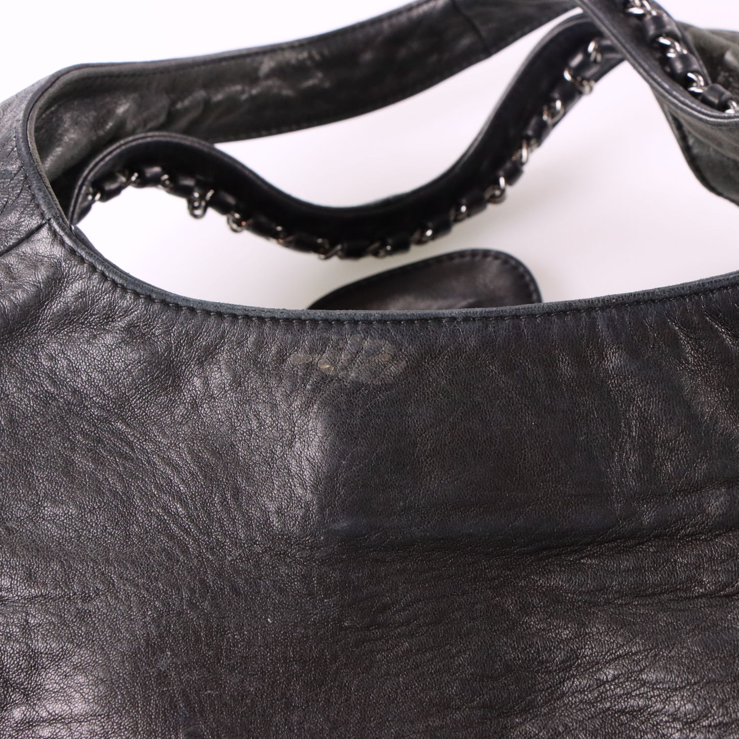 CHANEL 2004-2005 'Chain Around' Black Calfskin French Made Hobo Bag