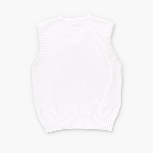 POLO RALPH LAUREN Embroidered Logo White Cable Knit Vest (M)