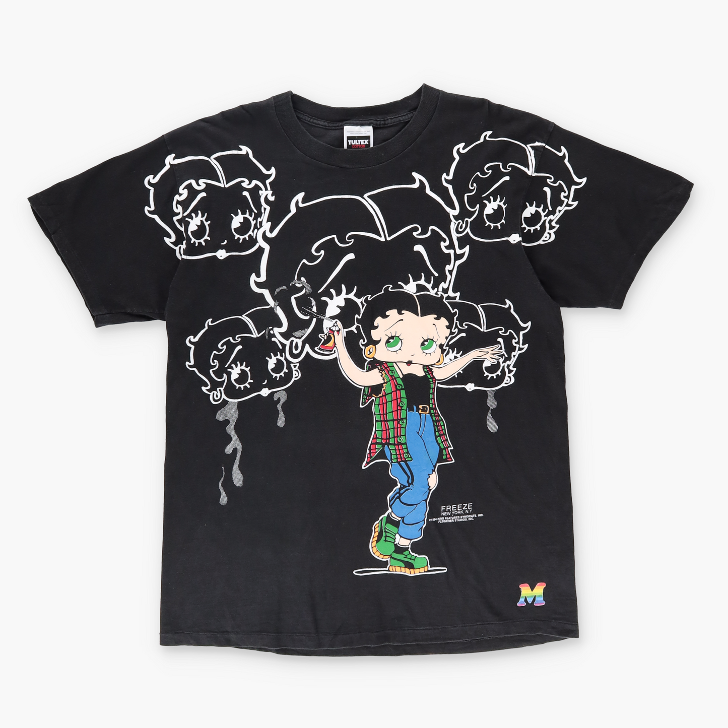 1994 Vintage BETTY BOOP Graffiti Spray Paint Black & White Tee (XL-XXL)