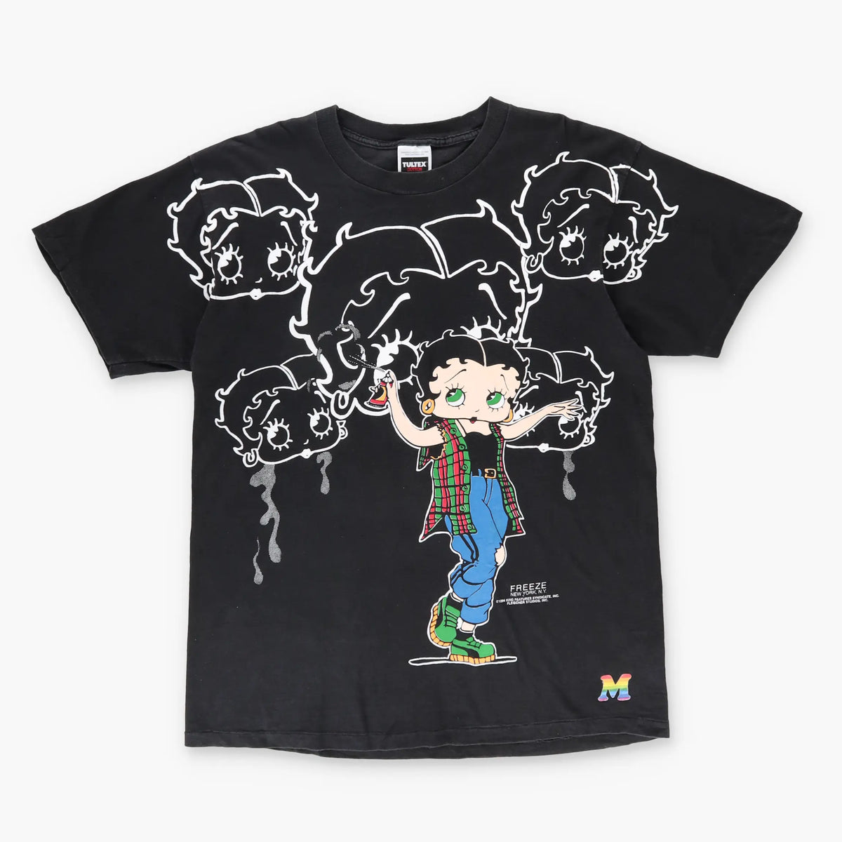 1994 Vintage BETTY BOOP Graffiti Spray Paint Black & White Tee (XL-XXL) Vintage Sole Melbourne