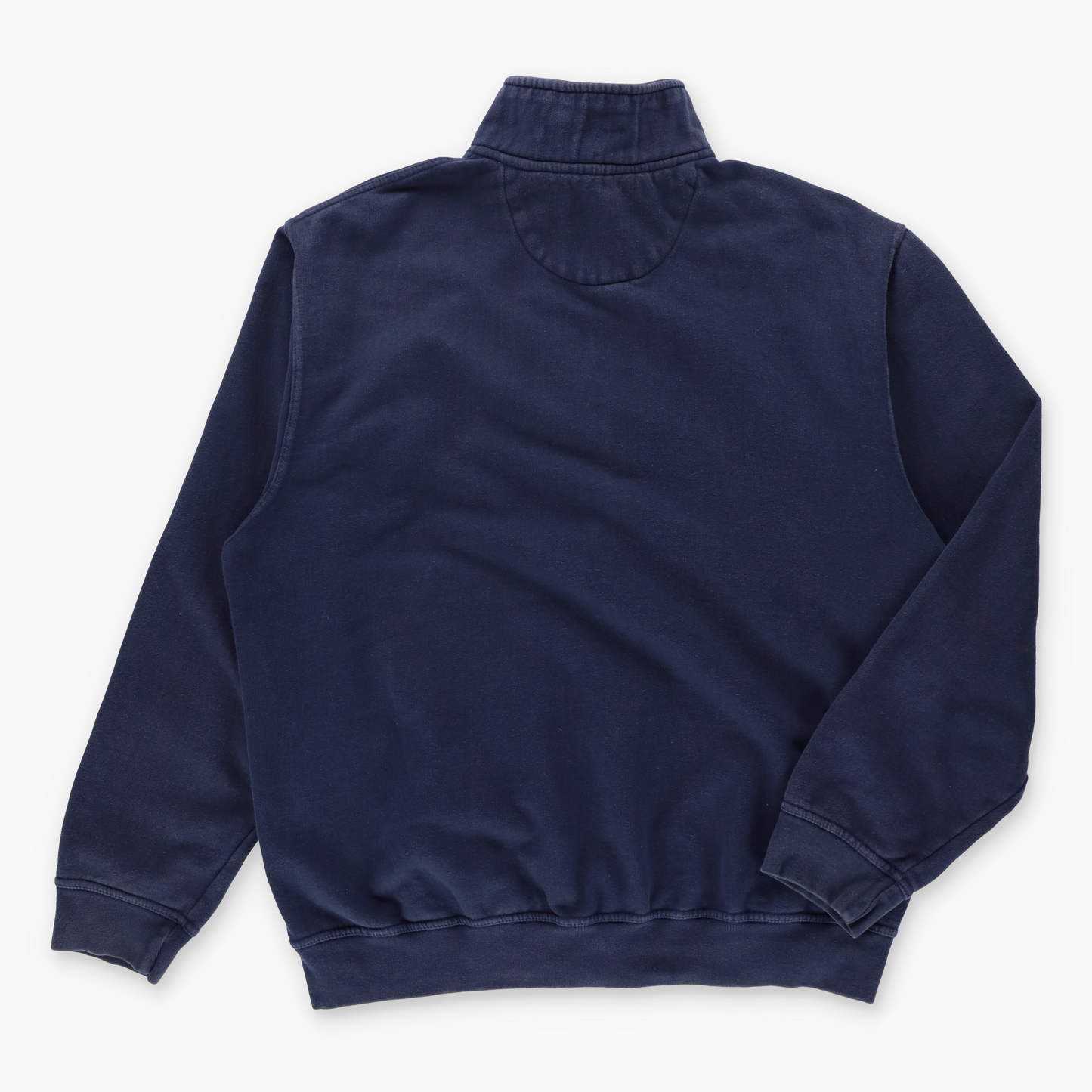 CHAPS Navy Blue & White Embroidered Logo Patch Full Zip Sweatshirt (L)