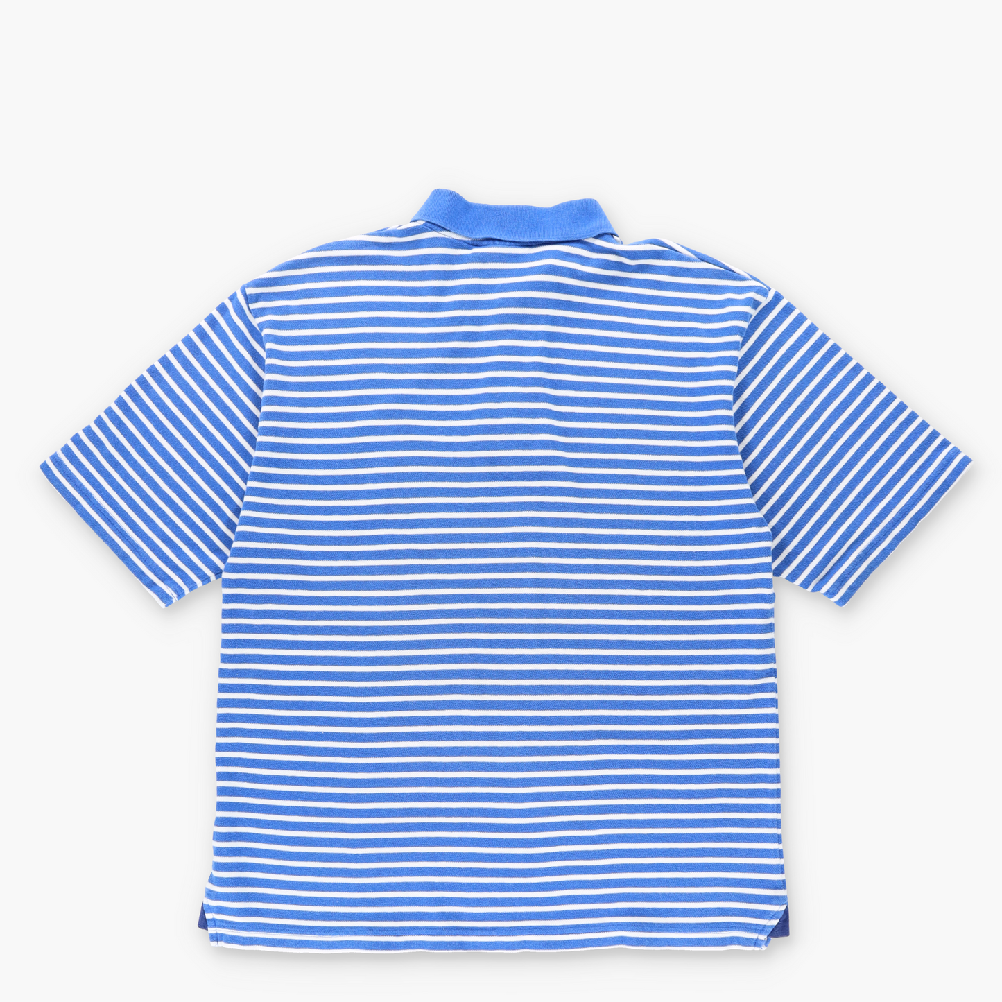 SOUTHPOLE Y2K Blue & White Striped Collared Cotton Polo (L-XL)