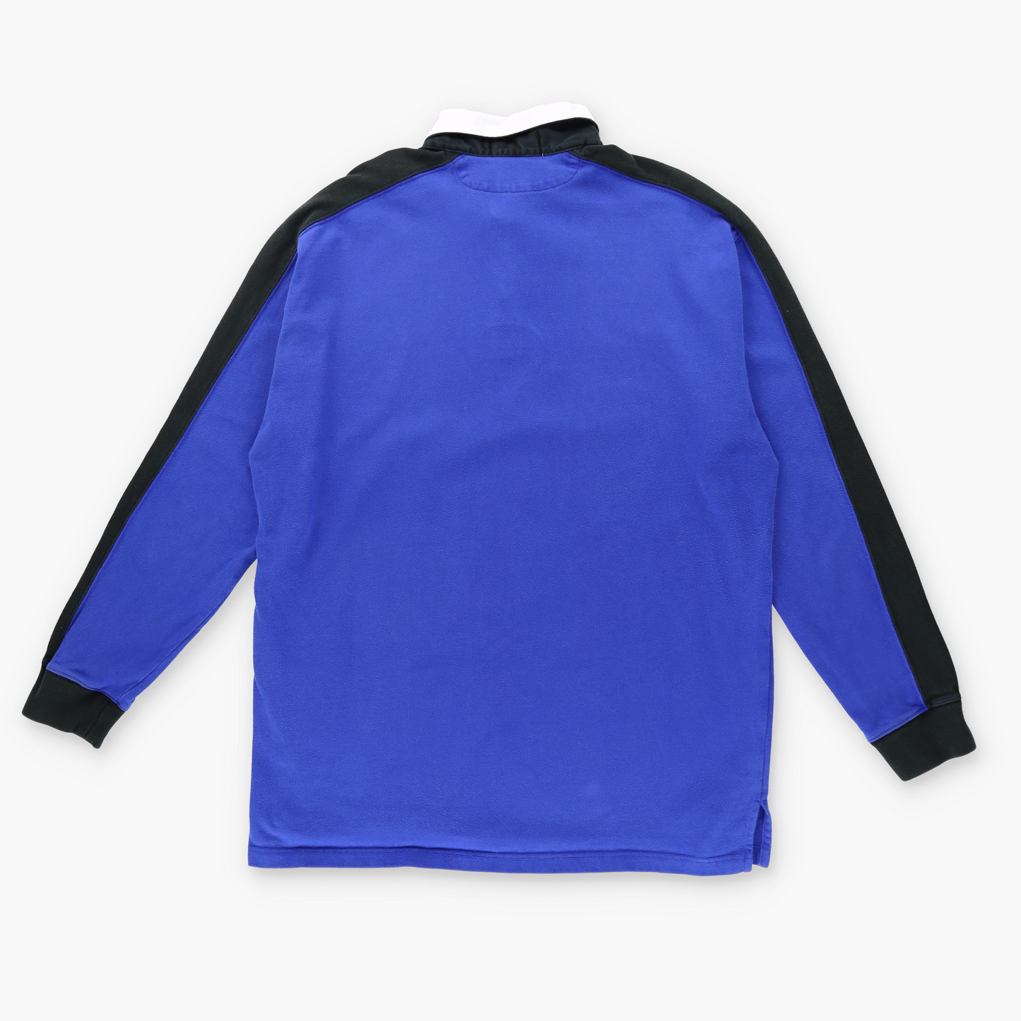 RALPH LAUREN POLO Royal Blue Striped Sleeve Rugby Jumper (XL)