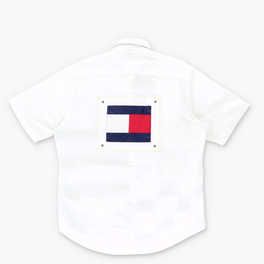 TOMMY HILFIGER 'HK Made' Vintage Flag Striped Shirt (L)