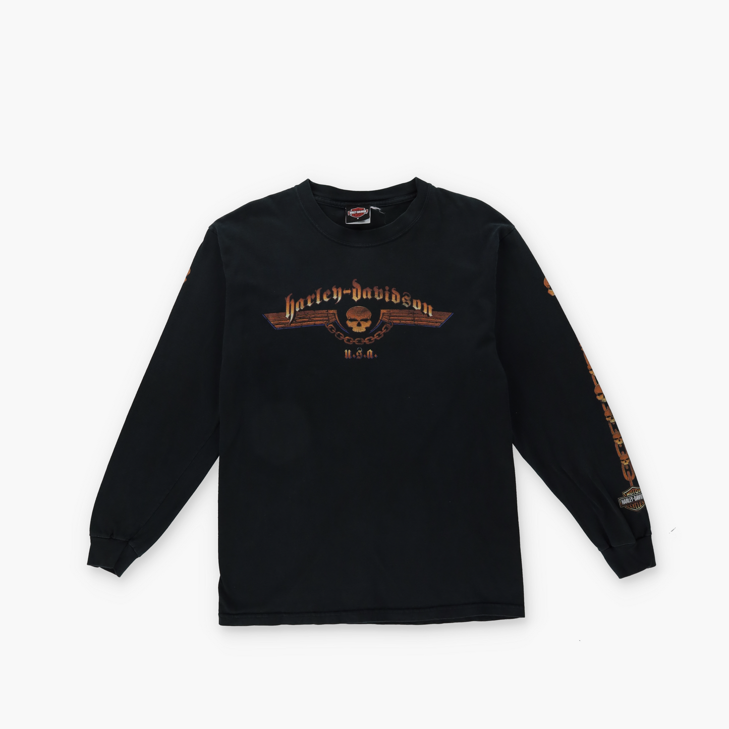 HARLEY DAVIDSON Skull Chain Graphic Cartersville Long Sleeve T-Shirt (S-M)