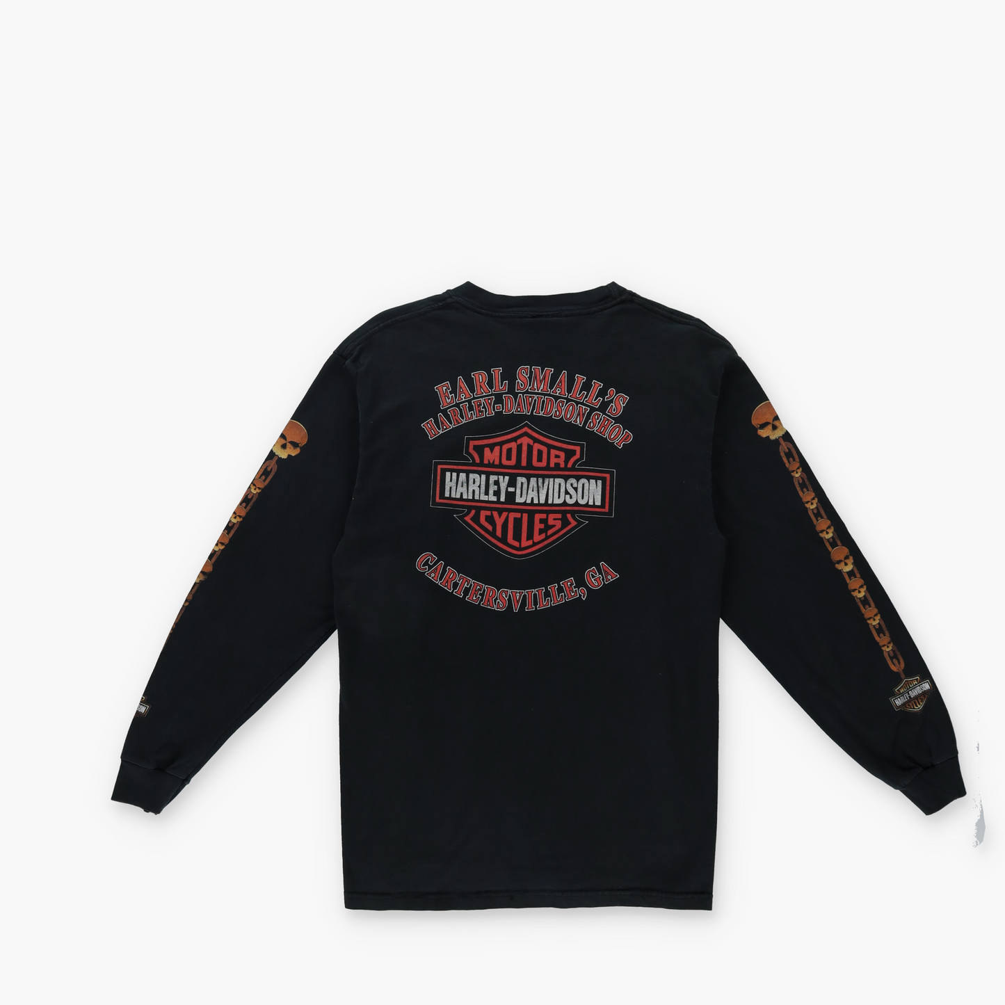 HARLEY DAVIDSON Skull Chain Graphic Cartersville Long Sleeve T-Shirt (S-M)