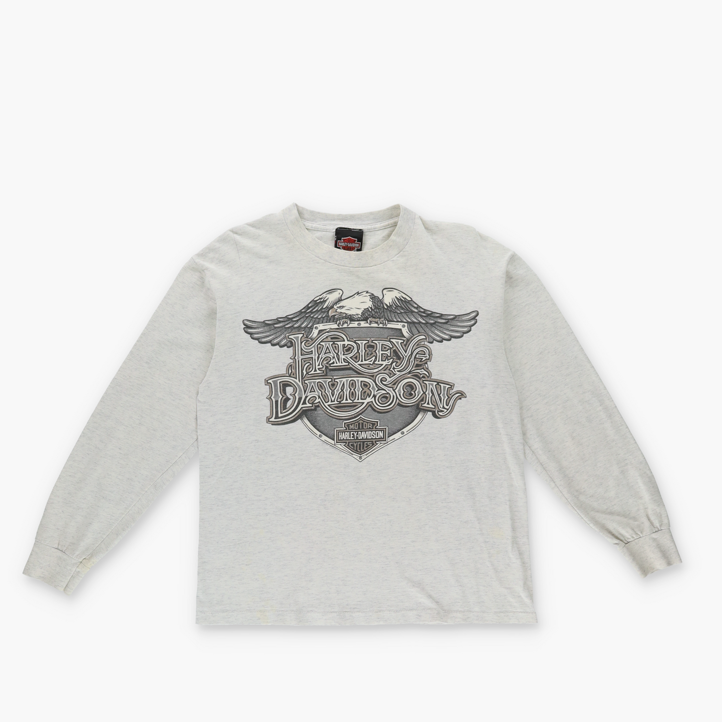 HARLEY DAVIDSON 'USA Made' Kelley's Eagle Graphic Grey Long Sleeve T-Shirt (S)