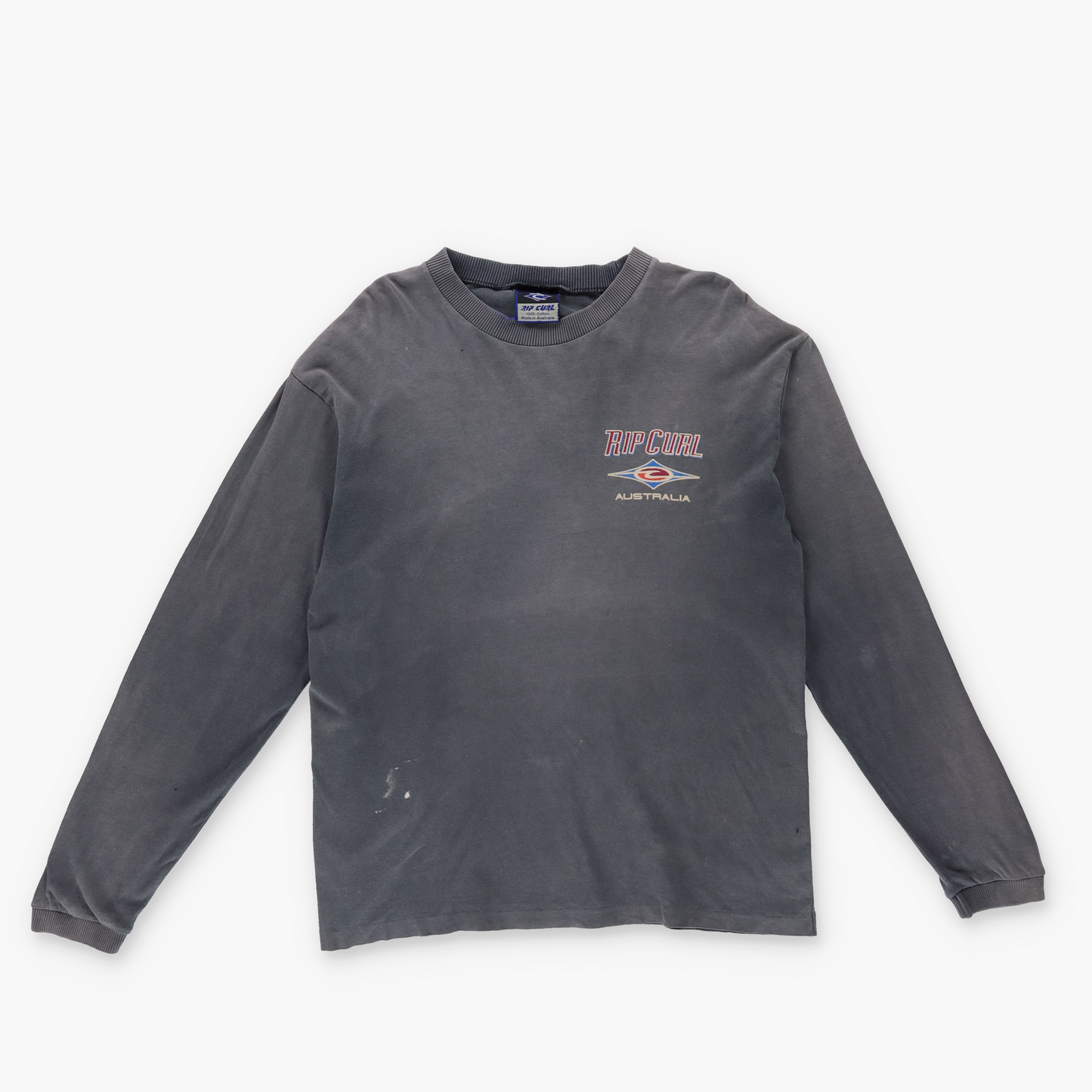 RIPCURL 'AUSTRALIAN Made' Vintage 100% Cotton Single Stitch Surf Long Sleeve T-Shirt (M-L)