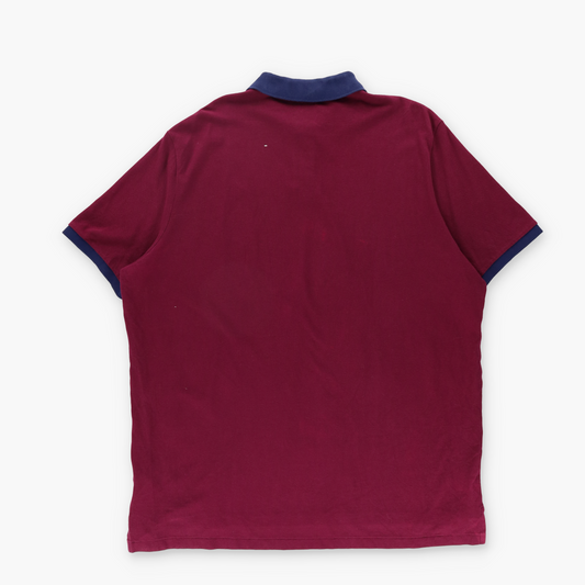 RALPH LAUREN POLO Maroon & Navy Large Pony Classic Polo Shirt (XXL)