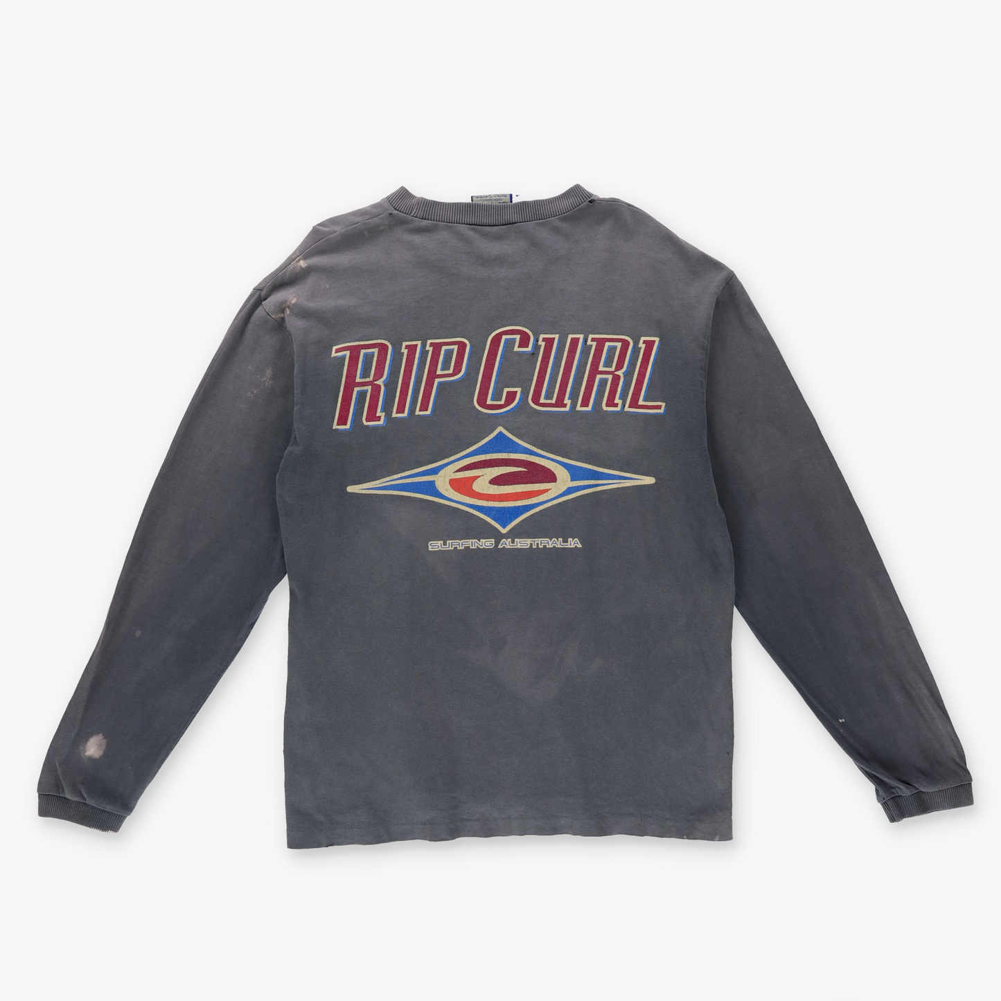 RIPCURL 'AUSTRALIAN Made' Vintage 100% Cotton Single Stitch Surf Long Sleeve T-Shirt (M-L)