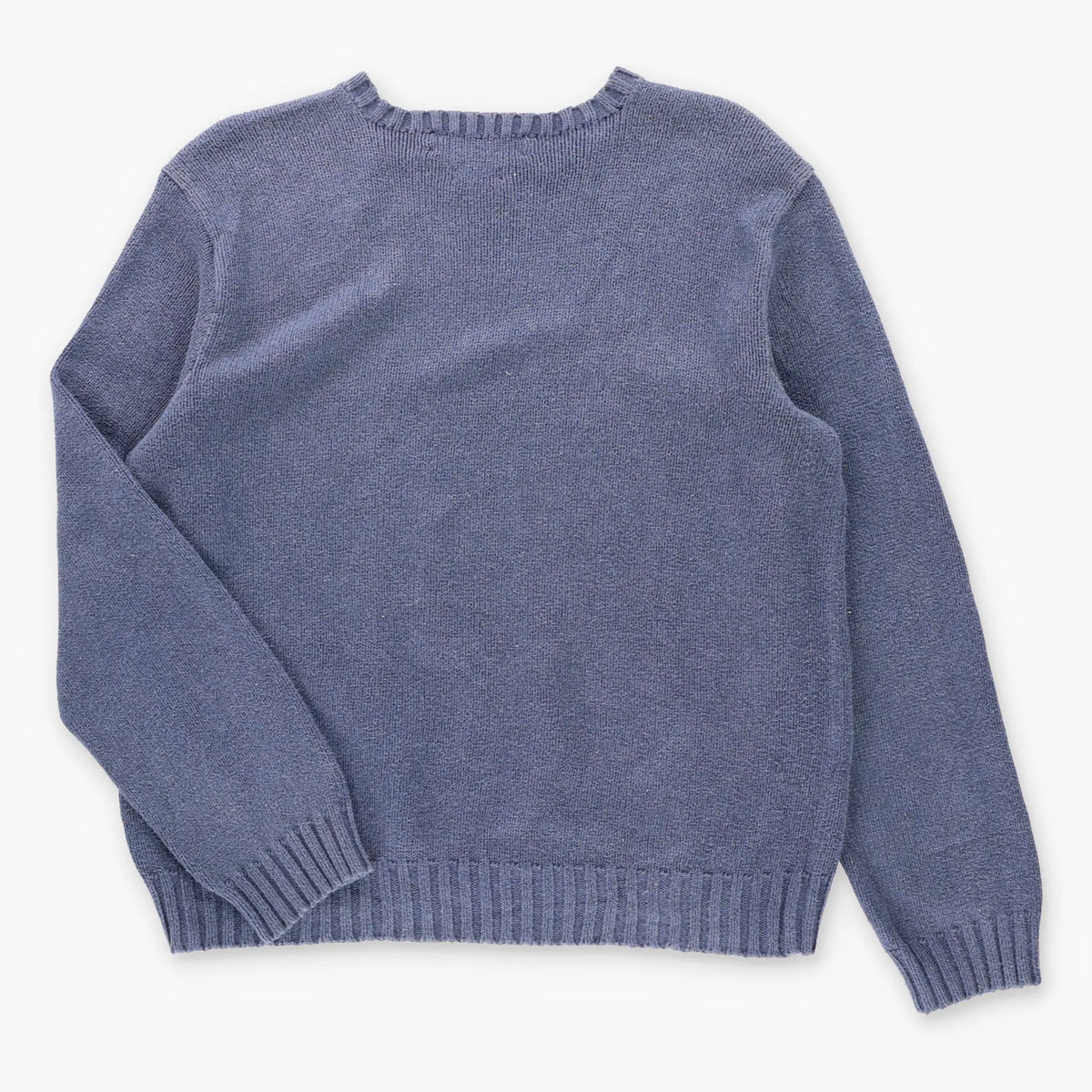 Vintage POLO RALPH LAUREN Embroidered Pony Logo Blue Knit Sweater (M)