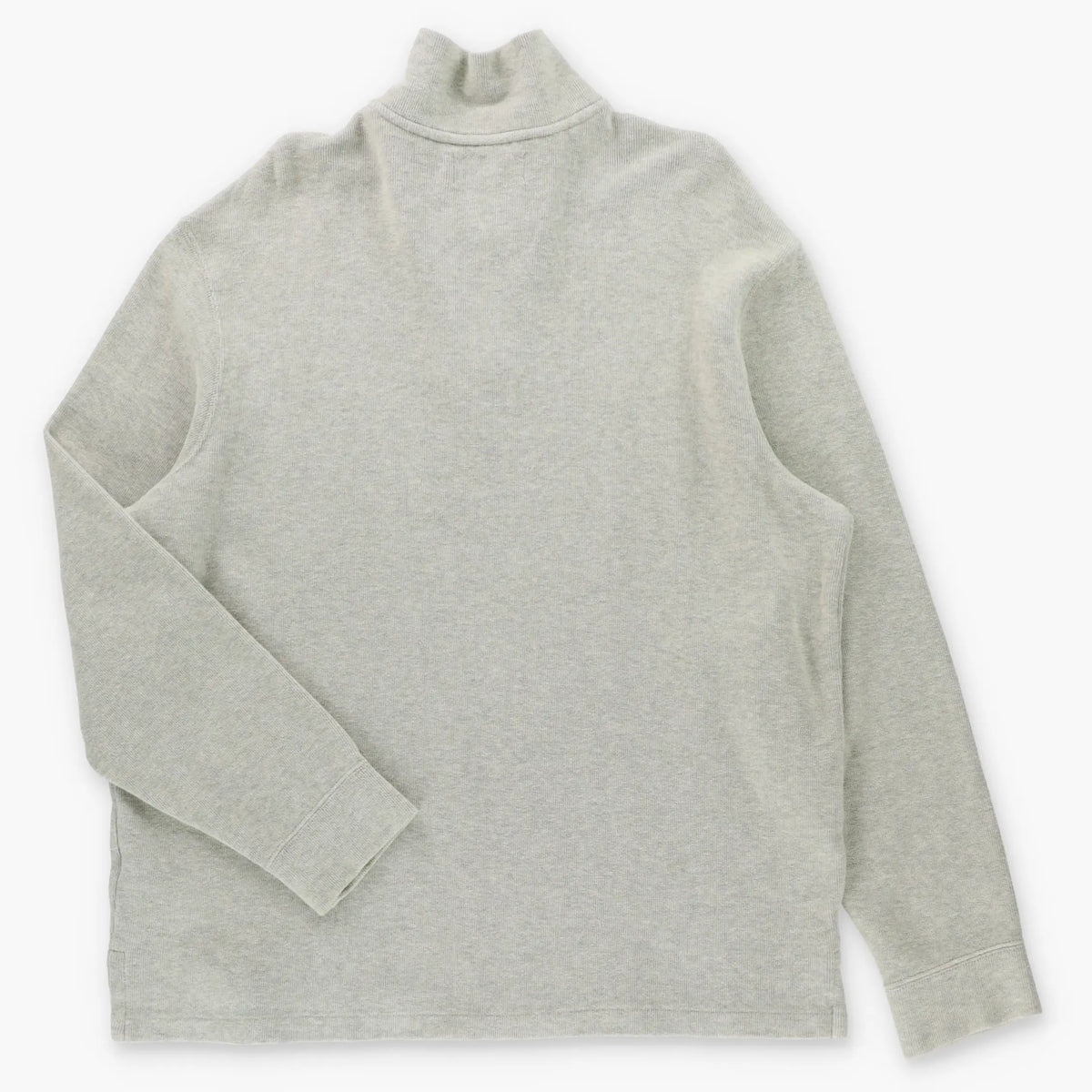 RALPH LAUREN POLO Embroidered Logo 1/4 Zip Vintage Light Grey Knit Sweater (XL)
