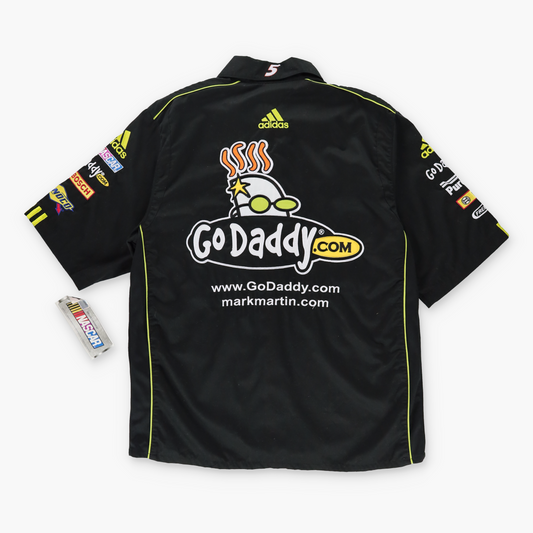 Vintage ADIDAS X NASCAR Mark Martin #5 New With Tags GoDaddy Embroidered Racing Shirt (L) Vintage Sole Melbourne
