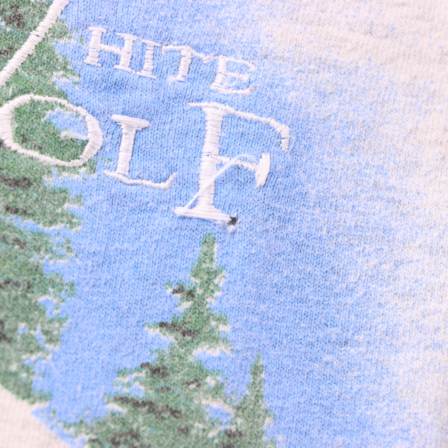 1994 White Wolf Embroidered Forest Snow Single Stitch Grey Tee (XL)
