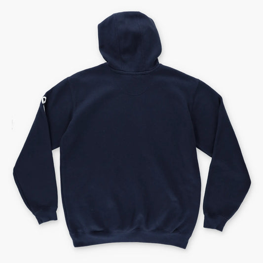 CARHARTT K288 'Loose Fit' Printed Sleeve Logo Navy Hooded Sweatshirt (M-L) Vintage Sole Melbourne