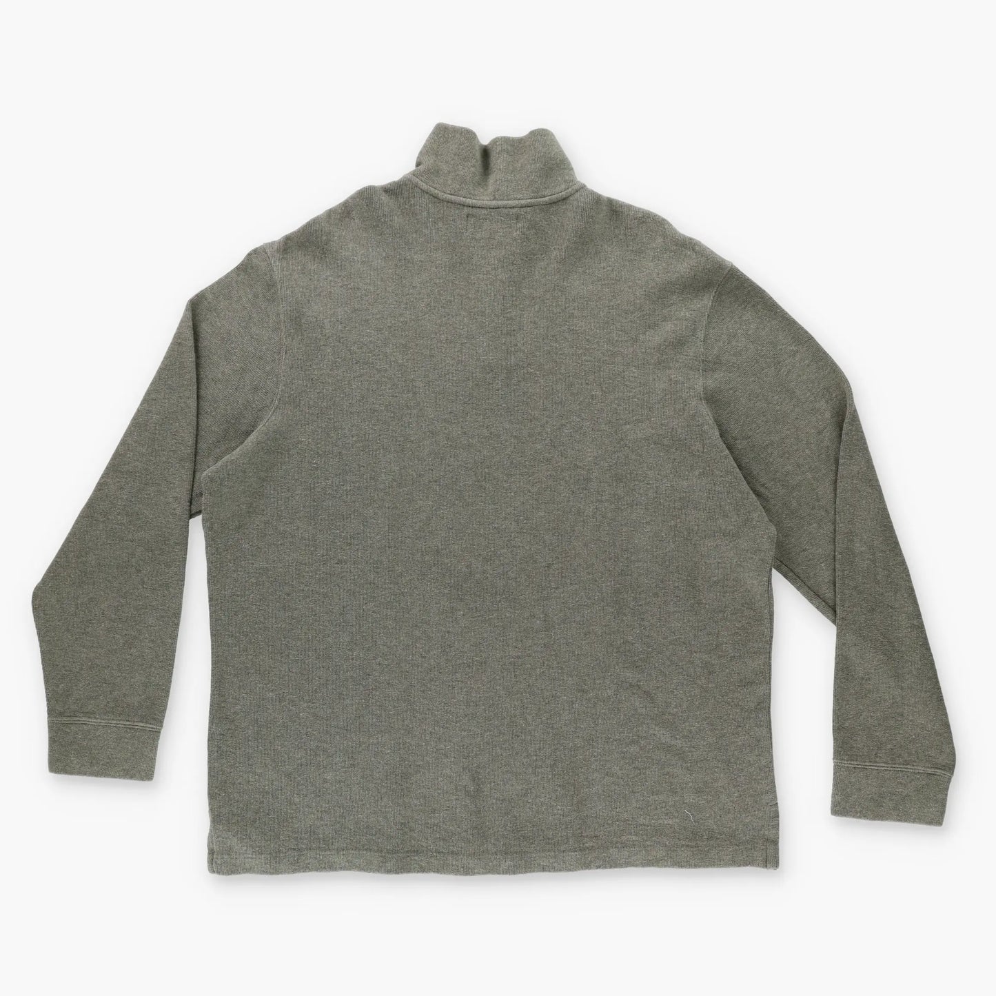 RALPH LAUREN POLO Embroidered Logo 1/4 Zip Green & Grey Canada Made Knit Sweater (XL-XXL) Vintage Sole Melbourne