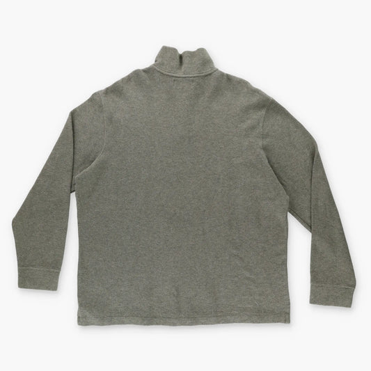 RALPH LAUREN POLO Embroidered Logo 1/4 Zip Green & Grey Canada Made Knit Sweater (XL-XXL) Vintage Sole Melbourne