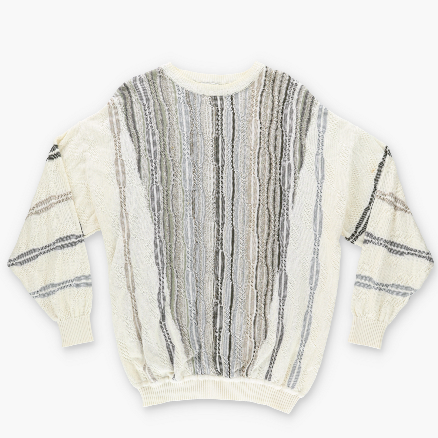 ST CROIX SHOP Coogi Style Cream Knit USA Made Sweater (L)