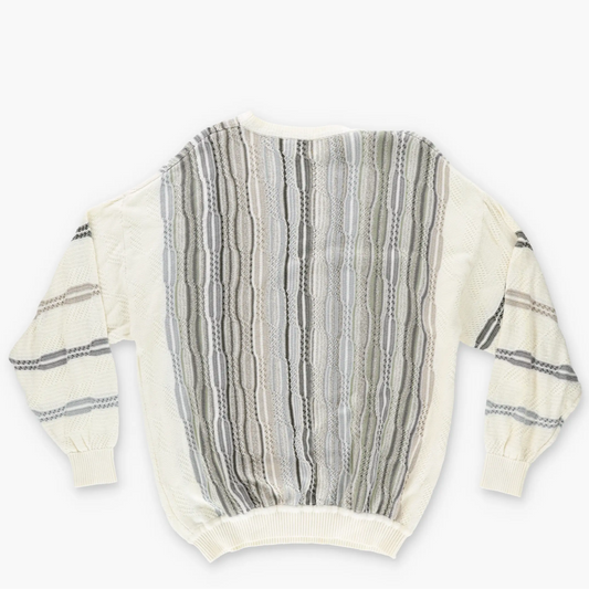 ST CROIX SHOP Coogi Style Cream Knit USA Made Sweater (L) Vintage Sole Melbourne