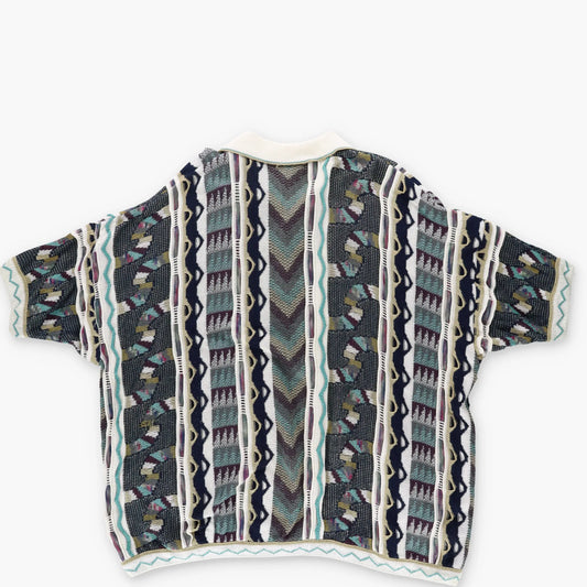 RSM Coogi Style Collared 3D Knit Short Sleeve Sweater (3XL) Vintage Sole Melbourne